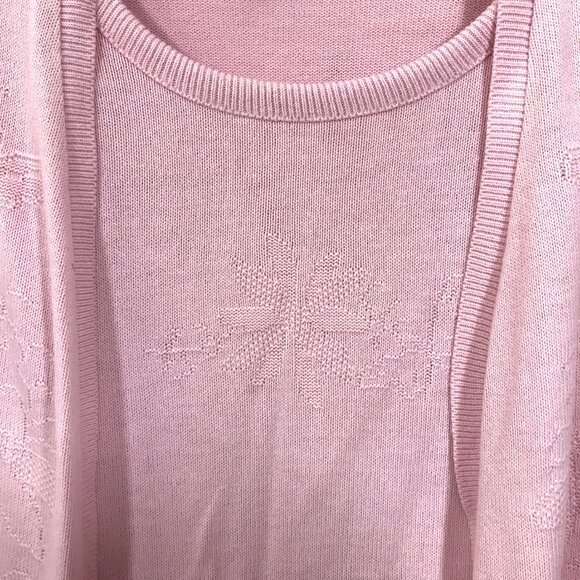 Vintage Cardigan Sweater Needlepoint Pink Top M - Picture 5 of 9